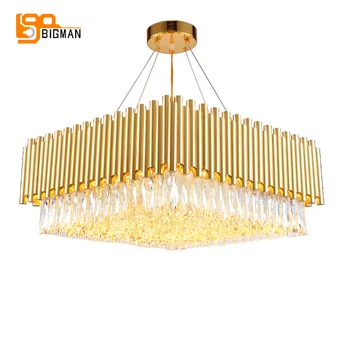 New square design gold chandelier LED crystal lights AC110V 220V lustre home lighting, luxury hotel chandeliers
New square design gold chandelier LED crystal lights AC110V 220V lustre home lighting, luxury hotel chandeliers