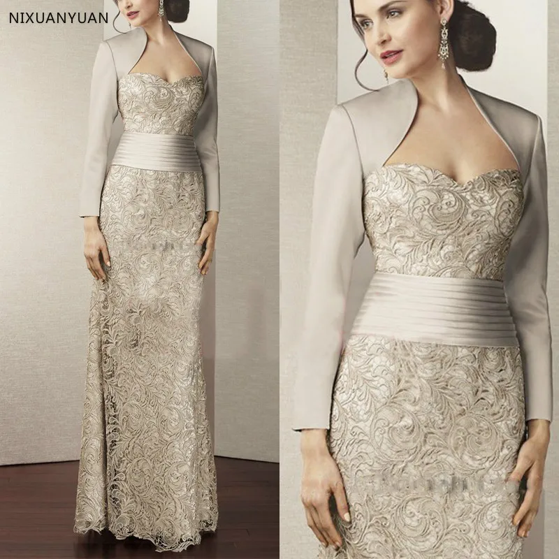 Fashion Lace Mother of The Bridal Dress with Jacket 2019 Long Sleeves Satin Women Formal Evening Gown for Wedding Party
Fashion Lace Mother of The Bridal Dress with Jacket 2019 Long Sleeves Satin Women Formal Evening Gown for Wedding Party