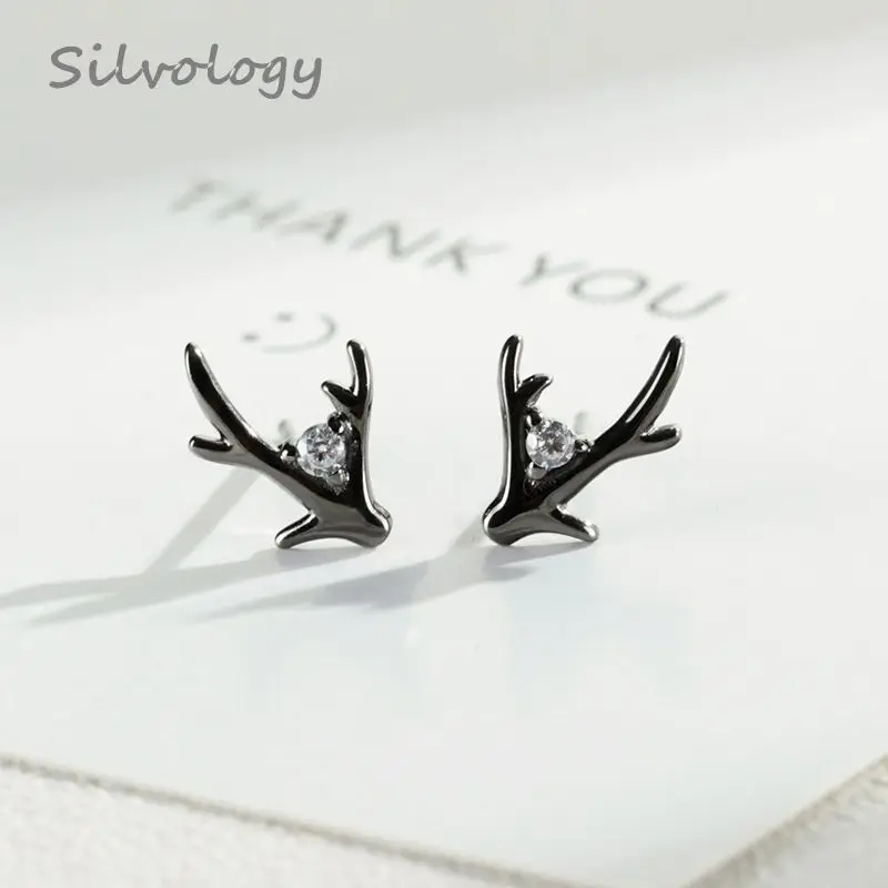 Silvology 925 Sterling Silver Antlers Earrings Original Black Zircon Creative Elegant Stud Earrings For Women Christmas Jewelry
Silvology 925 Sterling Silver Antlers Earrings Original Black Zircon Creative Elegant Stud Earrings For Women Christmas Jewelry