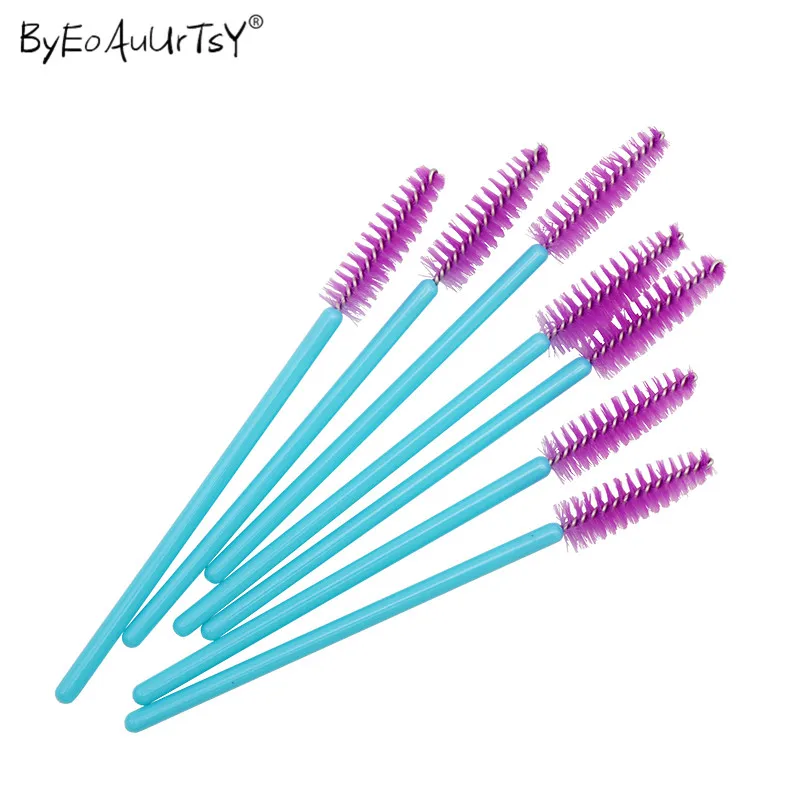 Makeup Brushes 50Pcslot Disposable Eyelash Brushes Lash Extension Mascara Applicator Wand Eyes Lip Cosmetics Brushes Blue (1)