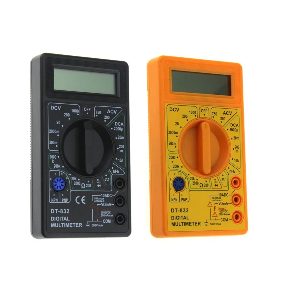 DT-832 Digital Multimeter 1999 Counts AC/DC Amp Volt Ohm Tester Voltmeter Ammeter Multi Meter
DT-832 Digital Multimeter 1999 Counts AC/DC Amp Volt Ohm Tester Voltmeter Ammeter Multi Meter