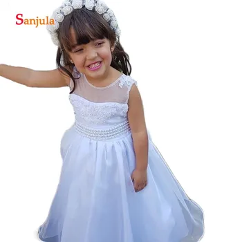 White Organza Flower Girls Dresses Illusion O-Neck A-Line Girls Birthday Party Dress Beaded Pearls communie jurk meisje D368
White Organza Flower Girls Dresses Illusion O-Neck A-Line Girls Birthday Party Dress Beaded Pearls communie jurk meisje D368