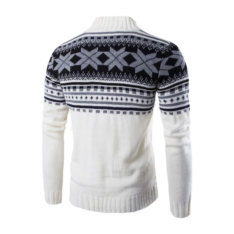 Casual knitted snowflakes cardigan for women3