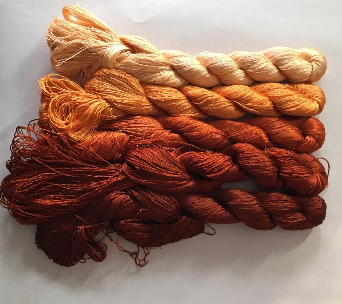 5 skeins hand-dyed Chinese natural mulberry silk embroidery thread floss 440m per skein #76
5 skeins hand-dyed Chinese natural mulberry silk embroidery thread floss 440m per skein #76