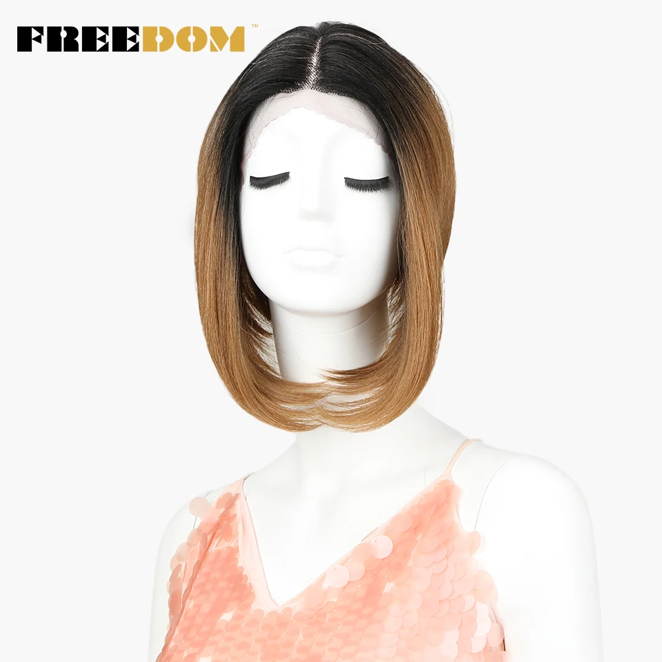 FREEDOM Lace Front Wigs For Women Short Straight Dark Roots Ombre Black Brown 12" High Temperature Fiber Synthetic Wigs Glueless
FREEDOM Lace Front Wigs For Women Short Straight Dark Roots Ombre Black Brown 12" High Temperature Fiber Synthetic Wigs Glueless
