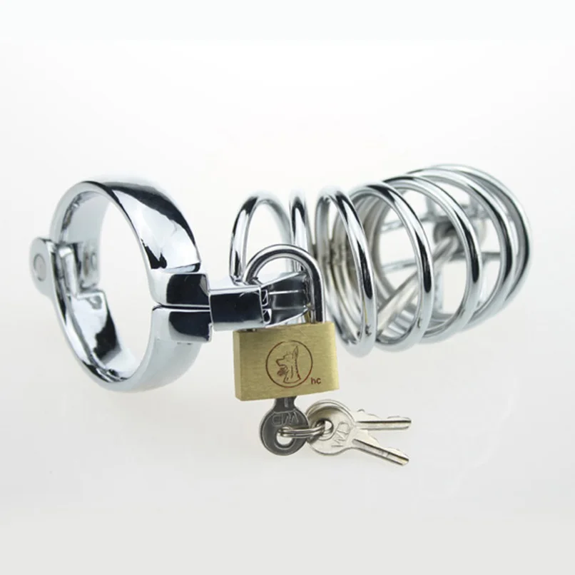 Male Sex Products Stainless Steel Chastity Belt Cock Cage With Removeable Urethral Sound Catheter And Adjustable Penis Ring