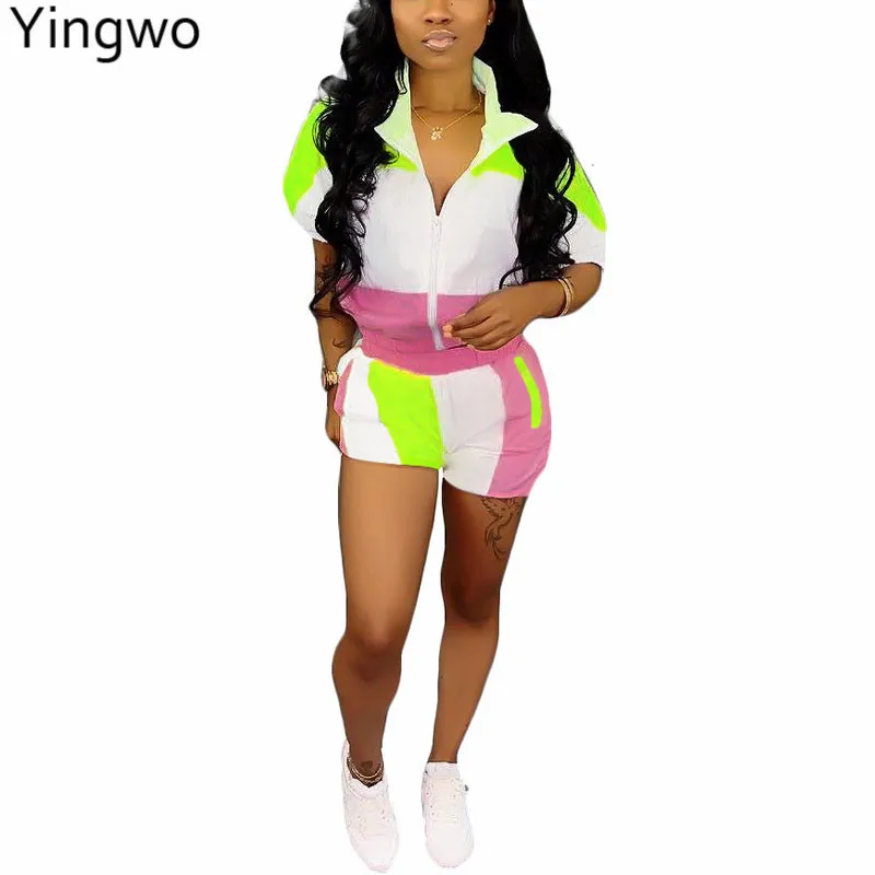 Pink/Rosy/Black/Blue/Purple Contrast Color Spliced Two Pieces Set S-3XL Plus Size Fashion Woman Windbreaker Style Mini Short Set
Pink/Rosy/Black/Blue/Purple Contrast Color Spliced Two Pieces Set S-3XL Plus Size Fashion Woman Windbreaker Style Mini Short Set