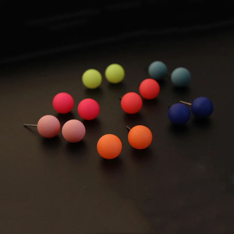 Cute fluorescent candy color earrings for girls gifts frosted ball earrings women fashion female jewelry wholesale
Cute fluorescent candy color earrings for girls gifts frosted ball earrings women fashion female jewelry wholesale