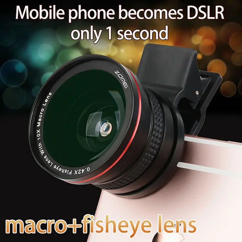 Zomei Lens Fisheye Lens 10X Super Macro 4 in 1 Lens Kit Fish Eye Lens for Apple 6S 6 Samsung HTC Sony
Zomei Lens Fisheye Lens 10X Super Macro 4 in 1 Lens Kit Fish Eye Lens for Apple 6S 6 Samsung HTC Sony