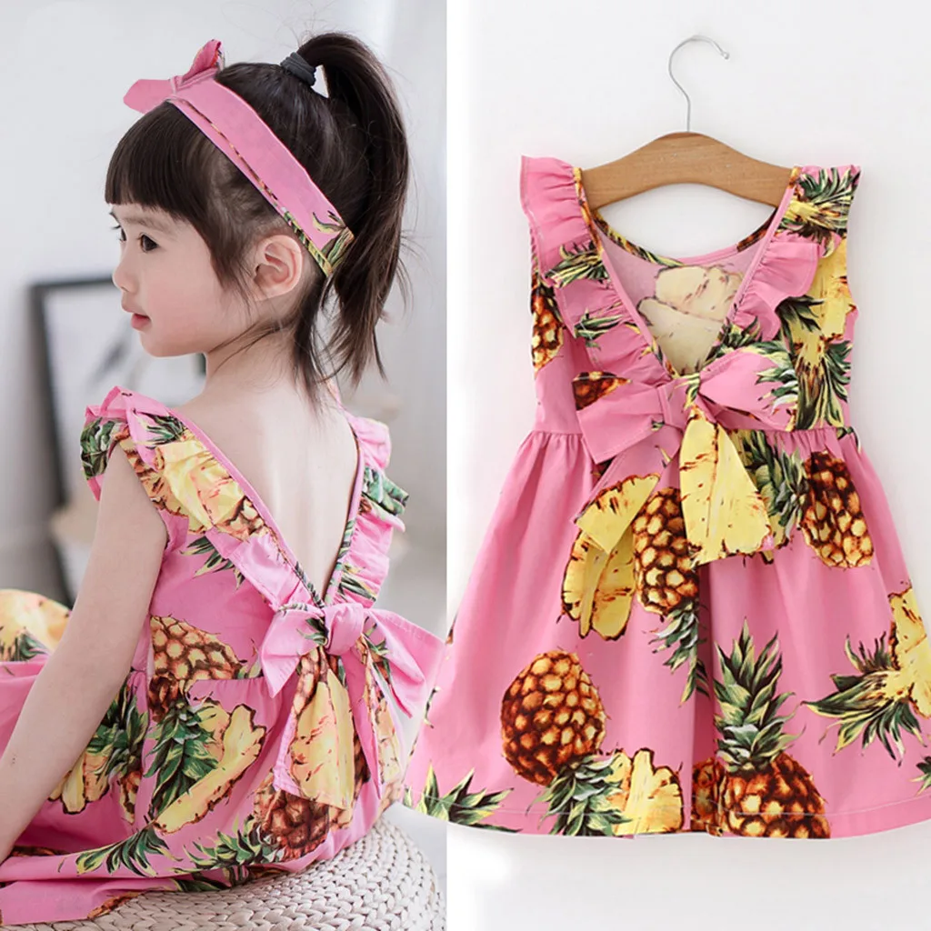 2019 Summer Toddler Baby Kids Clothes Girls Dress Pineapple Print Backless Sundress Girl Beach Dresses 1 2 3 4 5 6 Years 
2019 Summer Toddler Baby Kids Clothes Girls Dress Pineapple Print Backless Sundress Girl Beach Dresses 1 2 3 4 5 6 Years