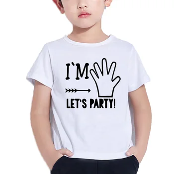 I Am Five Let's Party Boys Girls White Tshirt Cute T-shirt Summer Tee Shirt Baby Birthday Number Print Tshirt
I Am Five Let's Party Boys Girls White Tshirt Cute T-shirt Summer Tee Shirt Baby Birthday Number Print Tshirt