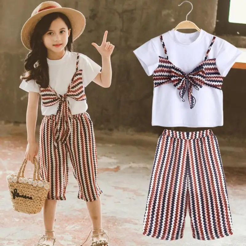 Toddler Girls Clothing Sets 2020 New Summer Girls Set Clothes Teenage Toddler Outfits 8 10 12 14 Years T shirts + Striped Pants
Toddler Girls Clothing Sets 2020 New Summer Girls Set Clothes Teenage Toddler Outfits 8 10 12 14 Years T shirts + Striped Pants