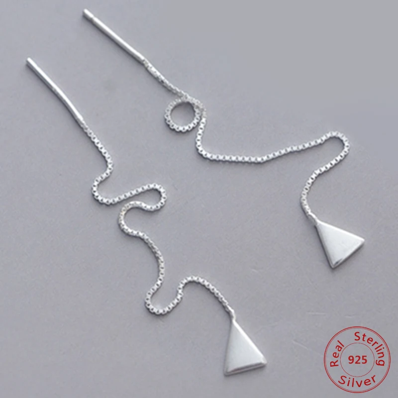 Simple Design 925 Sterling Silver Triangle Long Stick Tassel Drop Earrings Women Brand Fashion Ear Cuff Piercing Earring Gift
Simple Design 925 Sterling Silver Triangle Long Stick Tassel Drop Earrings Women Brand Fashion Ear Cuff Piercing Earring Gift