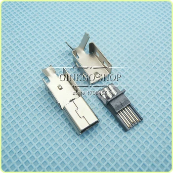 200sets/lot Mini USB plug MINI-5P shelled T ports male wire-type three-piece suit with a plastic housing welding type 
200sets/lot Mini USB plug MINI-5P shelled T ports male wire-type three-piece suit with a plastic housing welding type