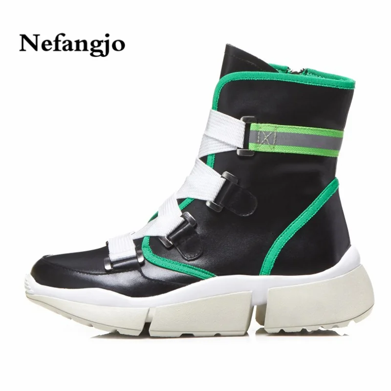 Nefangjo 2018 Fall/Winter New Genuine Leather Thick Bottom Round Toe Platform Fashion Leisure Comfortable Non-Slip Women boots
Nefangjo 2018 Fall/Winter New Genuine Leather Thick Bottom Round Toe Platform Fashion Leisure Comfortable Non-Slip Women boots