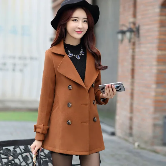 Solid Wool Coat Short Wool Blend Coat and Jacket Double Breasted Women Coats Autumn Winter
Solid Wool Coat Short Wool Blend Coat and Jacket Double Breasted Women Coats Autumn Winter