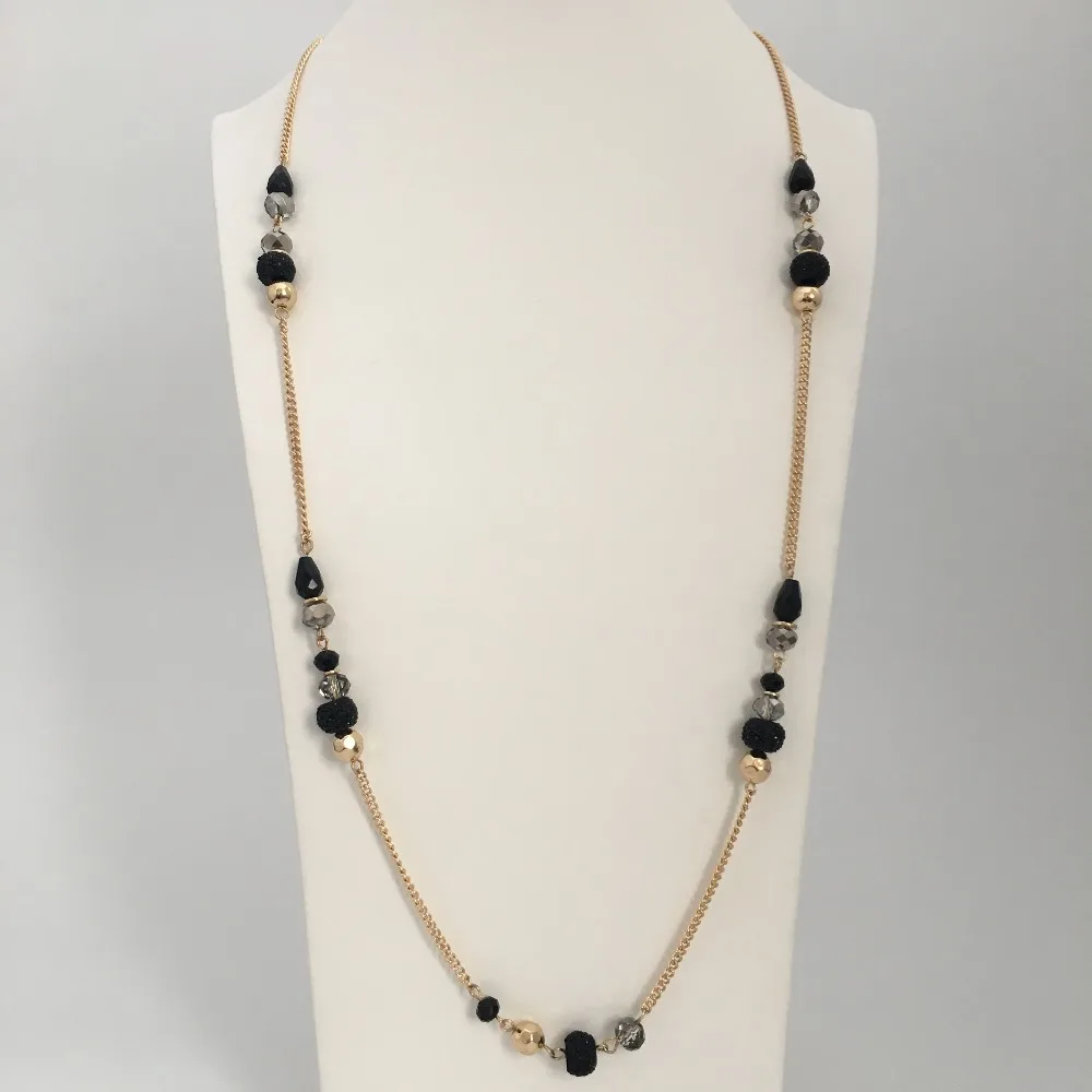 CASUAL WOMEN LONG NECKLACE GOLD COLOR PLATING BLACK GREY BEAD NECKLACE FOR WOMEN GIRL
CASUAL WOMEN LONG NECKLACE GOLD COLOR PLATING BLACK GREY BEAD NECKLACE FOR WOMEN GIRL