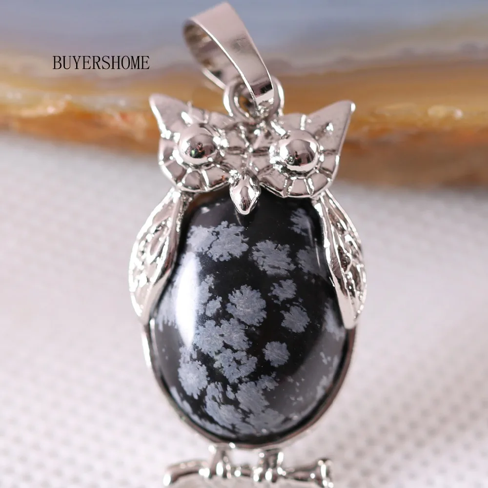Animal Owl Natural Stone Bead Snowflake Obsidian Women Necklace Pendant 1Pcs K331
Animal Owl Natural Stone Bead Snowflake Obsidian Women Necklace Pendant 1Pcs K331