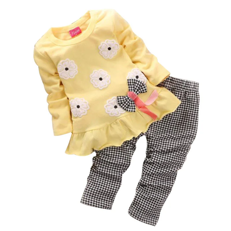 2019 New Spring Babi Girl Clothing Set Children Flower Bow Cute Suit 2PCS Kids Long Sleeve Twinset Top T Shirt +Plaid Pants
2019 New Spring Babi Girl Clothing Set Children Flower Bow Cute Suit 2PCS Kids Long Sleeve Twinset Top T Shirt +Plaid Pants
