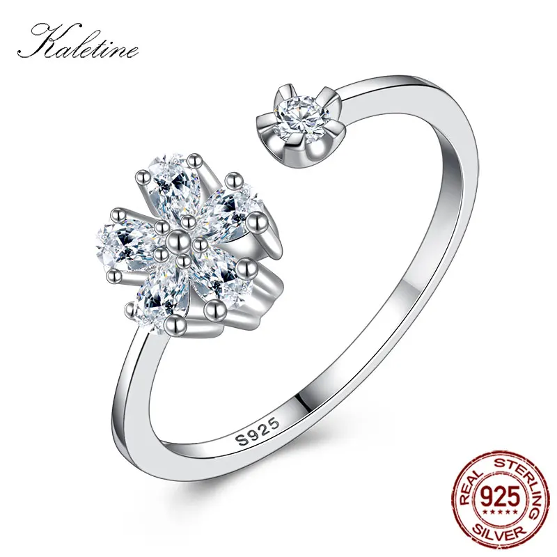 Women Flower Rings Open Finger Sterling 925 Silver Rings Cute Dazzling Cubic Zirconia Ring For Woman Real Silver Jewelry KLTR133
Women Flower Rings Open Finger Sterling 925 Silver Rings Cute Dazzling Cubic Zirconia Ring For Woman Real Silver Jewelry KLTR133