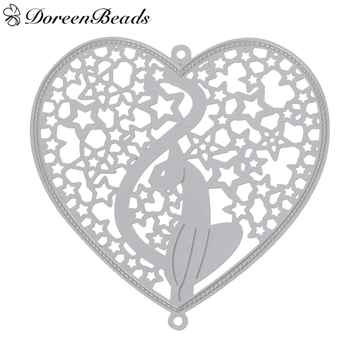 304 Stainless Steel Filigree Stamping Connectors Findings Heart dull silver color Cat Hollow 50mm x 49mm(1 7/8"),10 PCs
304 Stainless Steel Filigree Stamping Connectors Findings Heart dull silver color Cat Hollow 50mm x 49mm(1 7/8"),10 PCs