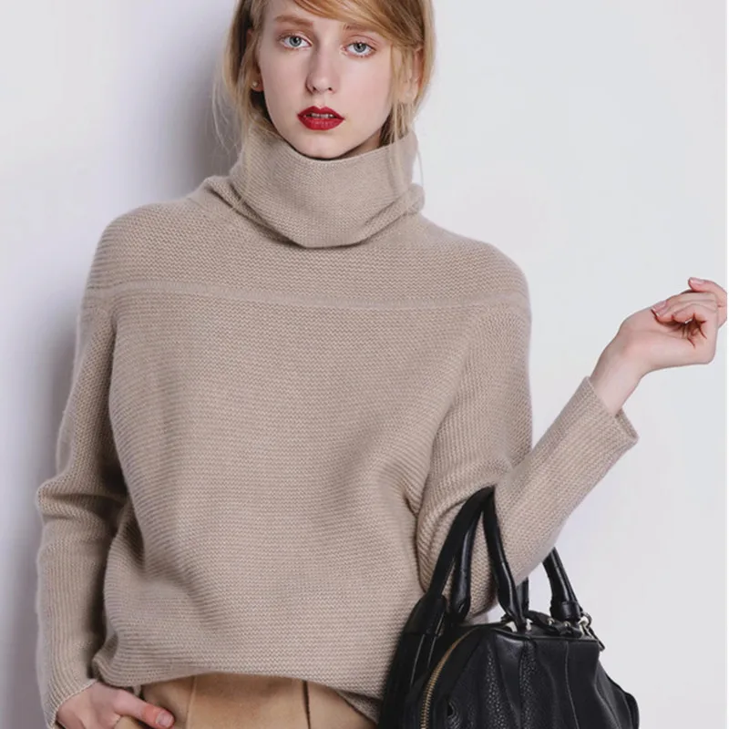 Korean version of loose lazy high collar cashmere sweater women thick solid color sweater fashion pullover sweater
Korean version of loose lazy high collar cashmere sweater women thick solid color sweater fashion pullover sweater