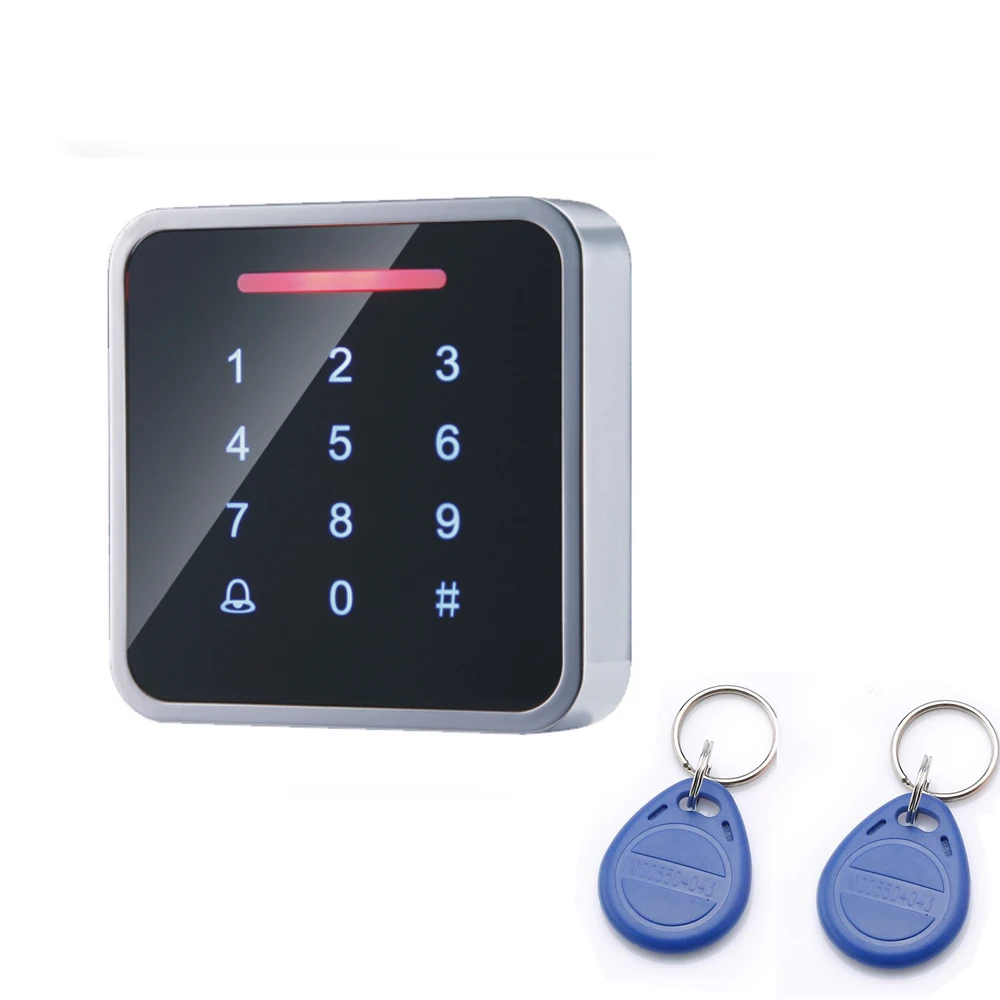 Free shipping Newest design Metal case Touch keys 125KHZ RFID +password access control system/ free send 10pcs cards
Free shipping Newest design Metal case Touch keys 125KHZ RFID +password access control system/ free send 10pcs cards
