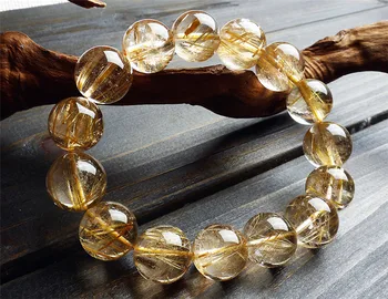 15mm Genuine Natural Gold Hair Rutilated Quartz Bracelet Stretch Clear Big Round Bead Bracelets For Women Men
15mm Genuine Natural Gold Hair Rutilated Quartz Bracelet Stretch Clear Big Round Bead Bracelets For Women Men