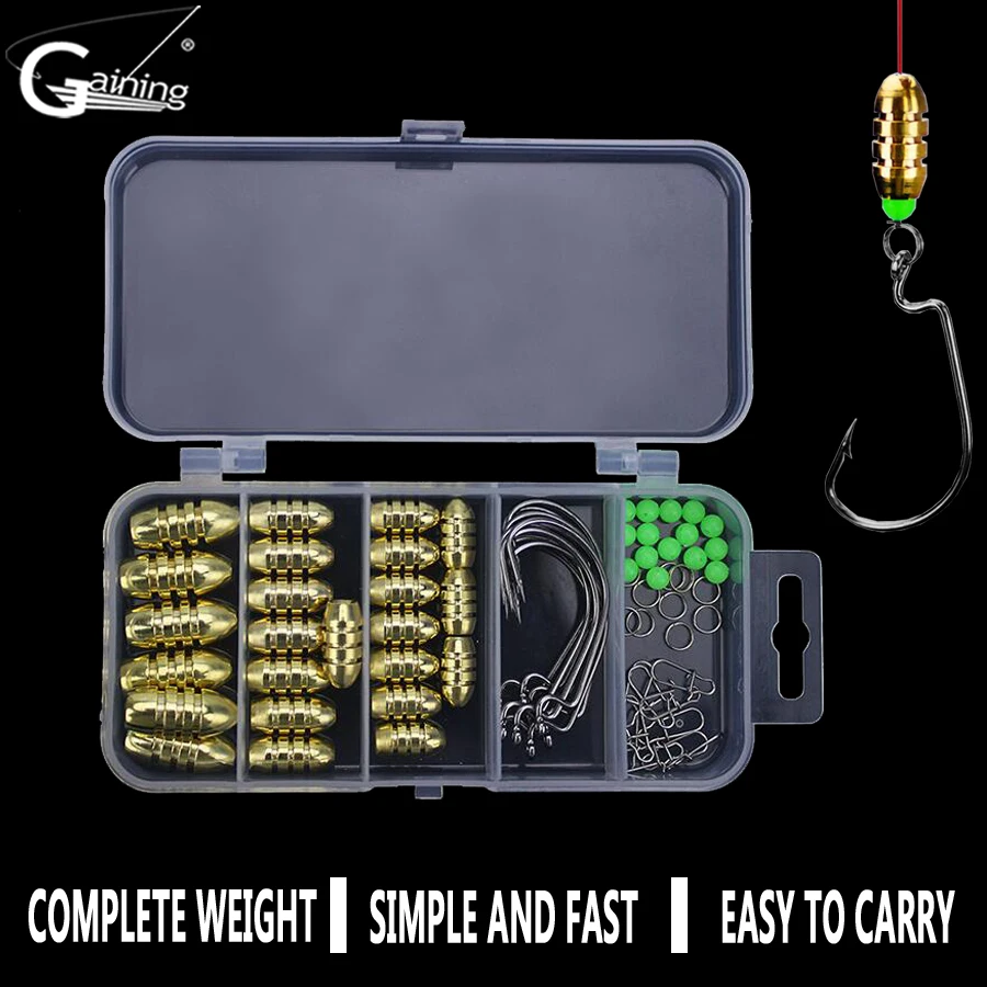 69pcs Fishing Accessories Kit Including Jig Hooks Fishing Sinker Weights Fishing Swivels Snaps with Storage Box Tackle Equipment
69pcs Fishing Accessories Kit Including Jig Hooks Fishing Sinker Weights Fishing Swivels Snaps with Storage Box Tackle Equipment