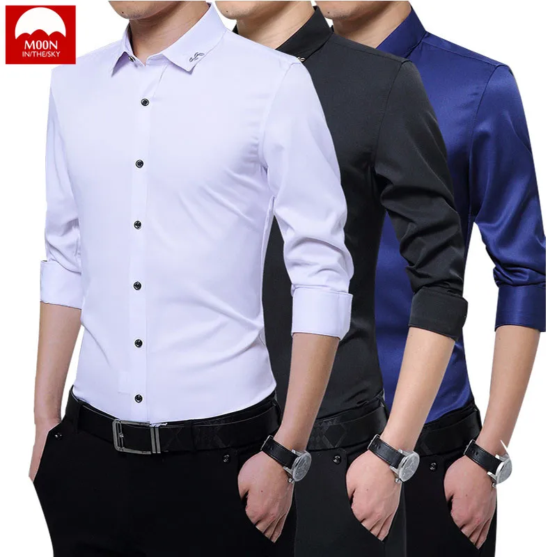 MOON Men Shirts New Arrivals Anti-crease Finish Slim Fit Male Shirt Solid Long Sleeve British Style Cotton Men's Shirt CS-001
MOON Men Shirts New Arrivals Anti-crease Finish Slim Fit Male Shirt Solid Long Sleeve British Style Cotton Men's Shirt CS-001