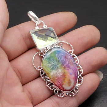 Hermosa Natural Drusy Mystic Topazz Fashion Necklace Pendant Charms 2 3/4 Inch NY972
Hermosa Natural Drusy Mystic Topazz Fashion Necklace Pendant Charms 2 3/4 Inch NY972