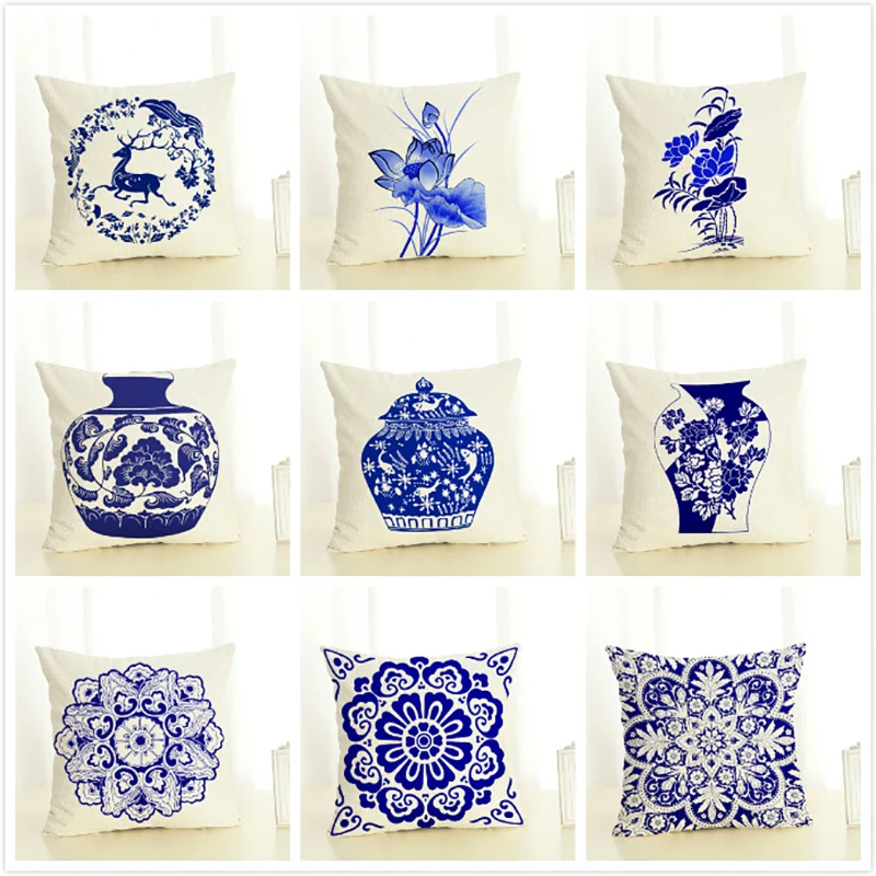 Cushion Cover 45x45cm Blue and White Porcelain Series Printing Pillow Case for Sofa Set Chinese Style Living Room Home Cushion
Cushion Cover 45x45cm Blue and White Porcelain Series Printing Pillow Case for Sofa Set Chinese Style Living Room Home Cushion