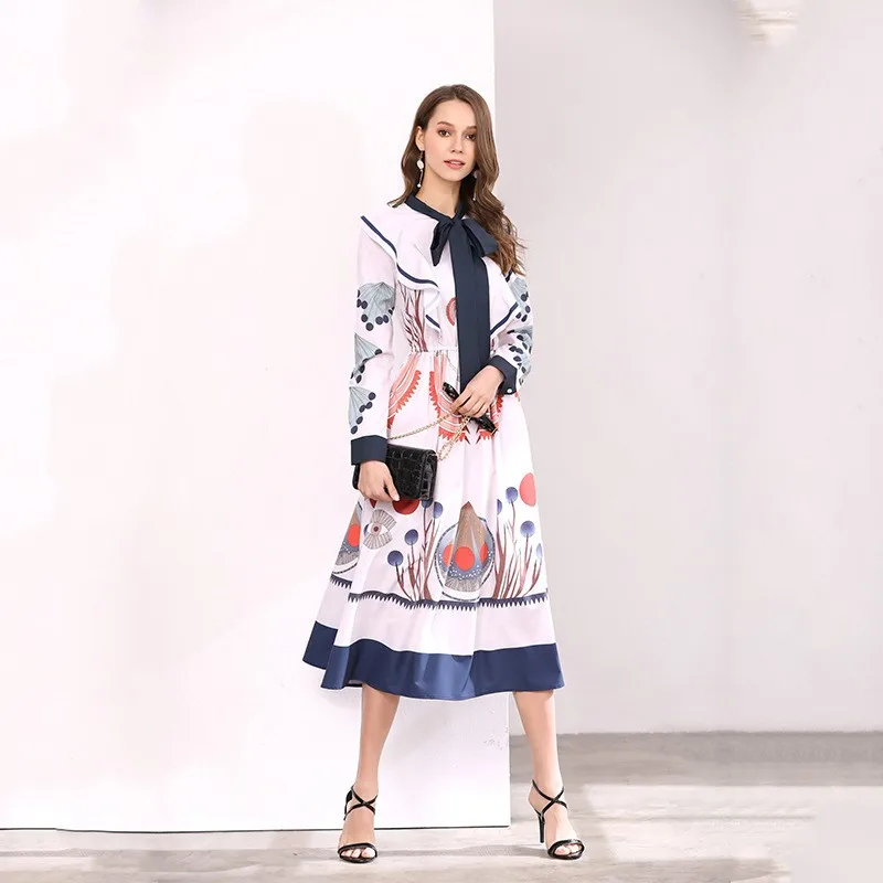 2019 Euramerican Spring Summer New Fashion Casual Polyester A-Line Flowewr Print Bow Collar Mid-Calf Length High Quality Dress
2019 Euramerican Spring Summer New Fashion Casual Polyester A-Line Flowewr Print Bow Collar Mid-Calf Length High Quality Dress