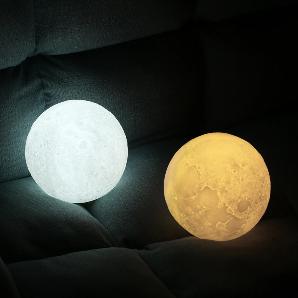 2 Colors High Quanlity Creative 3D Print LED Moon Night Light Bedroom Night Lamp for Christmas Party Gift Home Decoration
2 Colors High Quanlity Creative 3D Print LED Moon Night Light Bedroom Night Lamp for Christmas Party Gift Home Decoration
