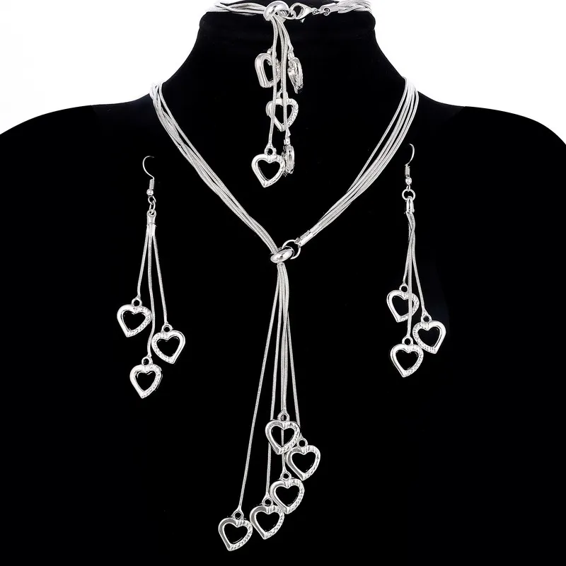 ZOSHI Trendy Silver Plated Jewelry Sets For Women Multi-layers Heart Pendant Necklaces Bracelets Earrings Sets Wedding Jewelry
ZOSHI Trendy Silver Plated Jewelry Sets For Women Multi-layers Heart Pendant Necklaces Bracelets Earrings Sets Wedding Jewelry