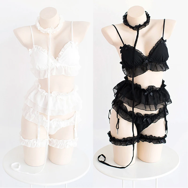 Women L Lingerie Sexy Temptation Princess Ruffles Bra Panties Leg Ring Collar Garter Lace Underwear Set
Women L Lingerie Sexy Temptation Princess Ruffles Bra Panties Leg Ring Collar Garter Lace Underwear Set