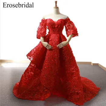 Elegant Lace Evening Dress 2019 Long A Line Red Half Sleeve Pearls Beaded robe de soiree Lace Up Back Court Train Z06
Elegant Lace Evening Dress 2019 Long A Line Red Half Sleeve Pearls Beaded robe de soiree Lace Up Back Court Train Z06