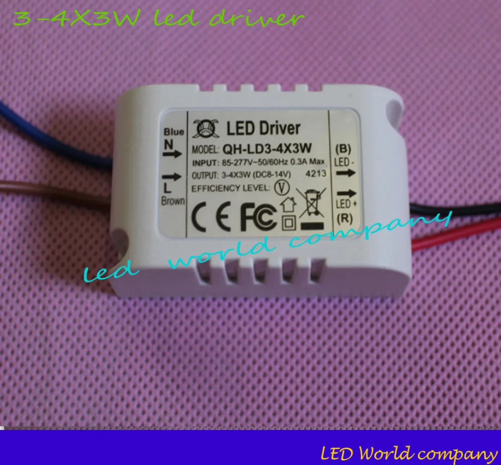 Бесплатная доставка 10 шт./лот 3-4x3W 85-265V 300mA-600mA светодиодный драйвер конвертер