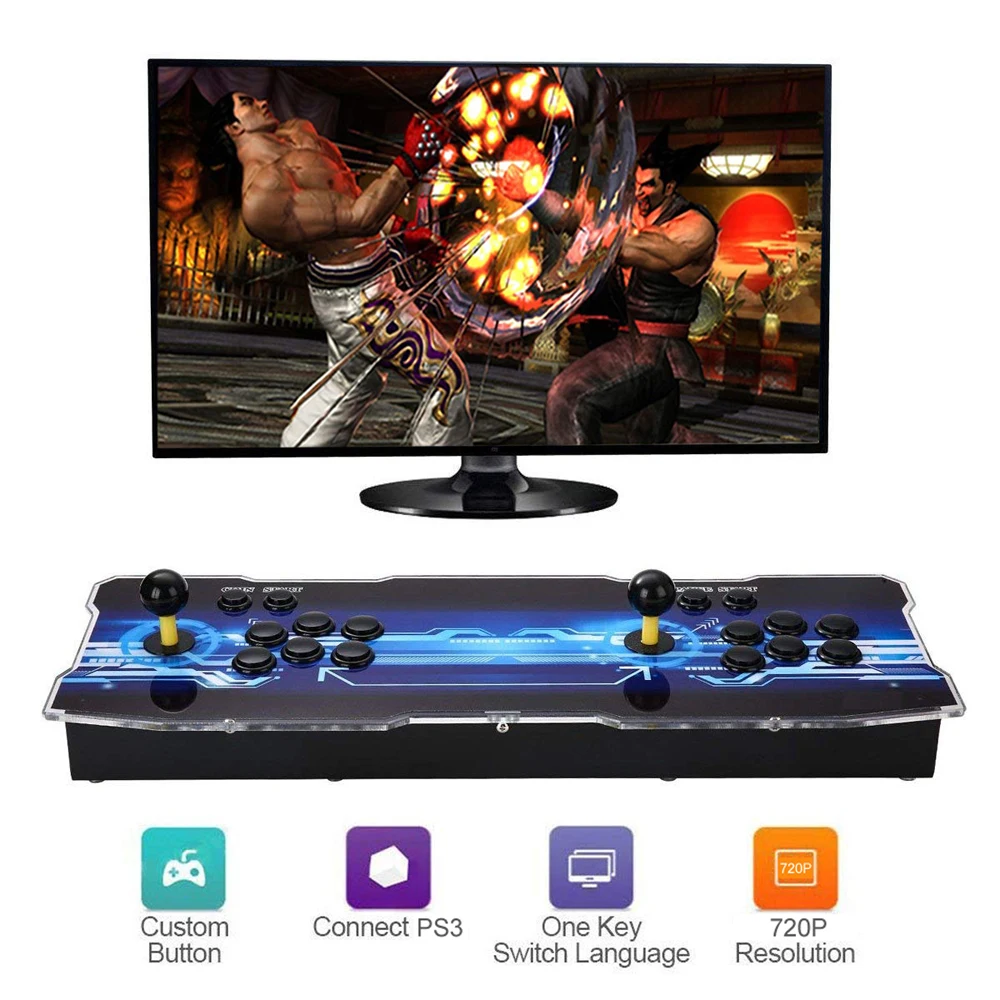 

9S+ Arcade Console 2020 in 1 2 Players Control Arcade Games Station Machine Joystick Arcade Buttons HD VGA Output USB for PC TV