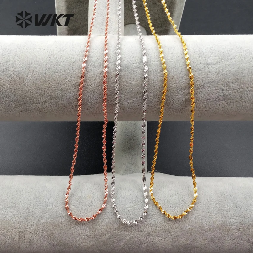 

WT-N1038 Wholesale Clasp thick Chain Necklace 18'' long brass heavy twill chain in best plated Necklace Gift All-match Jewelry