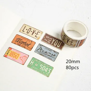 80pcs/volume Retro license plate decoration washi tape DIY planner scrapbooking masking tape escolar
80pcs/volume Retro license plate decoration washi tape DIY planner scrapbooking masking tape escolar