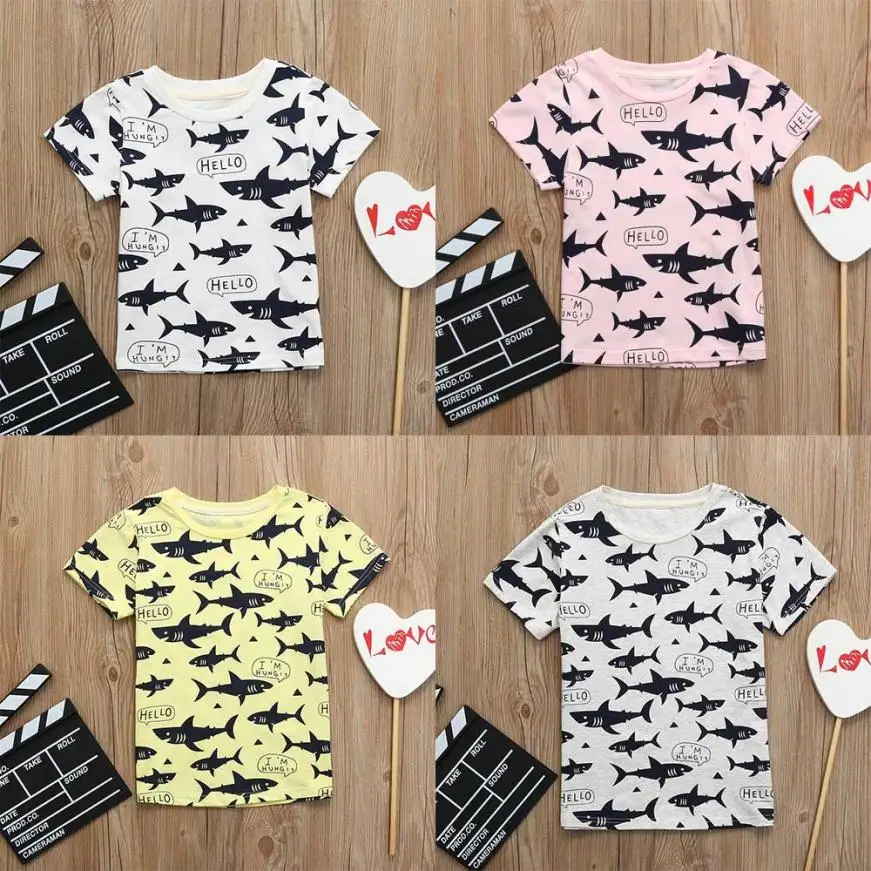 Children Kid Infant Letter shark Print Tops Blouse T-shirt Outfit Clothes Summer Top 15
Children Kid Infant Letter shark Print Tops Blouse T-shirt Outfit Clothes Summer Top 15
