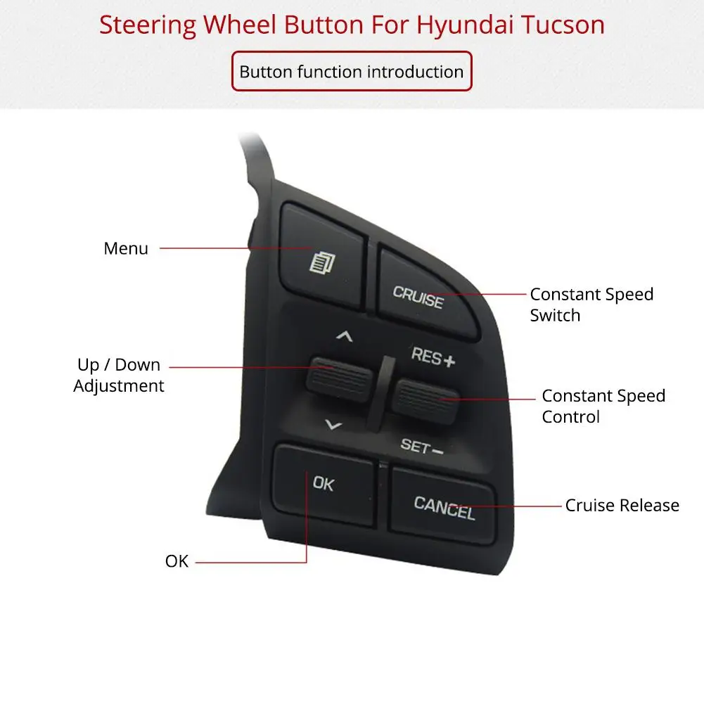 Car Modification Accessories Brand New Constant Speed Cruise Module Multi-functional Steering Wheel Button For Hyundai Tucson
Car Modification Accessories Brand New Constant Speed Cruise Module Multi-functional Steering Wheel Button For Hyundai Tucson