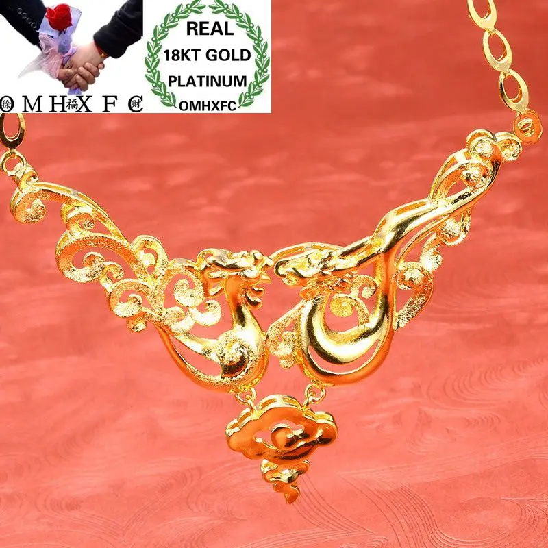 OMHXFC Wholesale European Fashion Woman Party Birthday Wedding Hollow Vintage Dragon Phoenix 18KT Gold Pendant Necklace EX88
OMHXFC Wholesale European Fashion Woman Party Birthday Wedding Hollow Vintage Dragon Phoenix 18KT Gold Pendant Necklace EX88