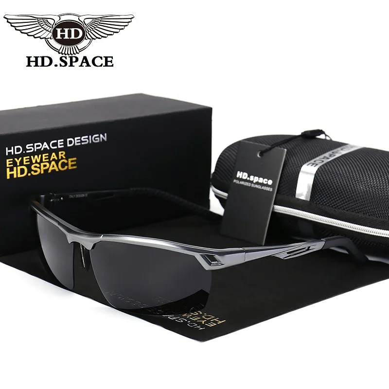 

HD Men's Fashion Polarized Sunglasses Semi Rimless Eyewear Al Mg Alloy Driving Glasses Outdoor Gafas Sports Oculos De Sol LD038