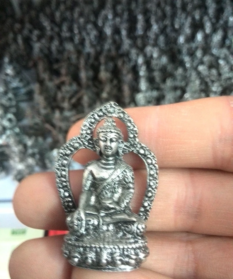 [Старое ремесло] Серебряная фотосессия элегантная маленькая статуя Будды (A0314) |