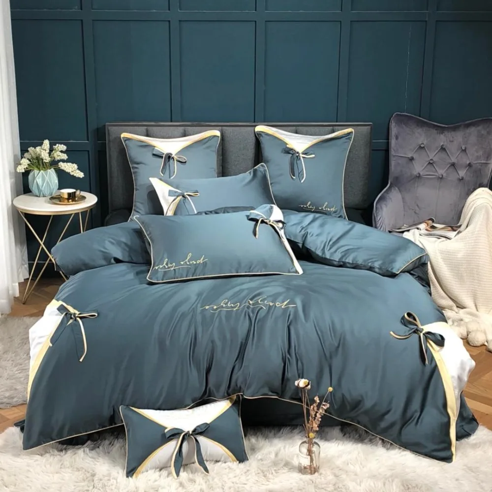 New 7 Pcs Bed Throw Complete Bedding Set Cushion Cover Valance Sheet Double King
