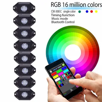 RGB LED Rock Lights with Upgraded APP Bluetooth Controller, Timing Function, Music Mode 8PCS LED light Kit
RGB LED Rock Lights with Upgraded APP Bluetooth Controller, Timing Function, Music Mode 8PCS LED light Kit