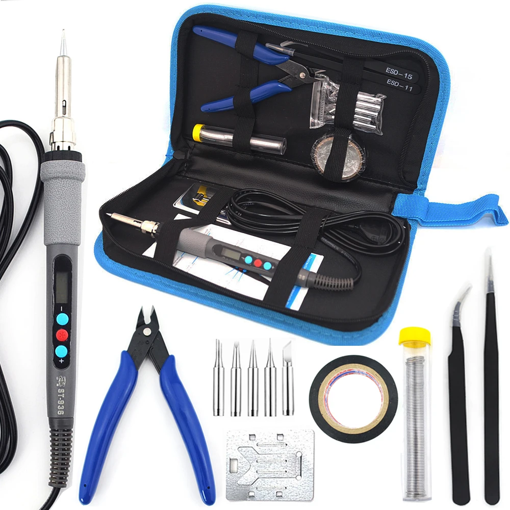 ST-936 60W 220V 110V Digital Soldering Iron Electric Soldering Gun with Wire Stripper Soldering Iron +5 pcs Soldering Tips Tools
ST-936 60W 220V 110V Digital Soldering Iron Electric Soldering Gun with Wire Stripper Soldering Iron +5 pcs Soldering Tips Tools