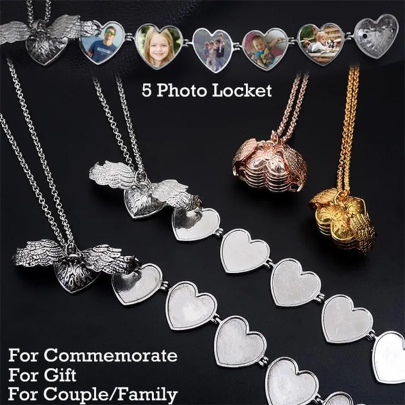 2019 Magic Heart Photo Pendant Memory Floating Locket Necklace 5 Photos Angel Wings Fashion Album Box Necklaces for Women
2019 Magic Heart Photo Pendant Memory Floating Locket Necklace 5 Photos Angel Wings Fashion Album Box Necklaces for Women